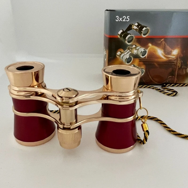 3X25 Vintage Binoculars Theater Glasses with Long Rope Portable Glasses New Year Birthday Gift Girls