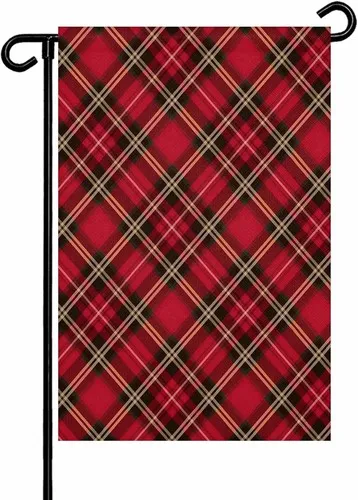 Christmas Tartan Buffalo Plaid Garden Flags Double Sided Welcome, 12x18 Inch XXQ