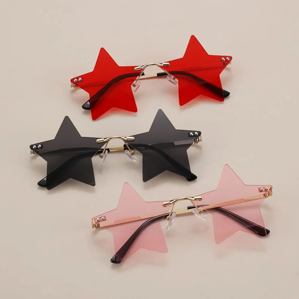 

Christmas Decoration for Women & Men Eyeglasses Sun Glasses Star Shape Party Glasses Rimless Sunglasses