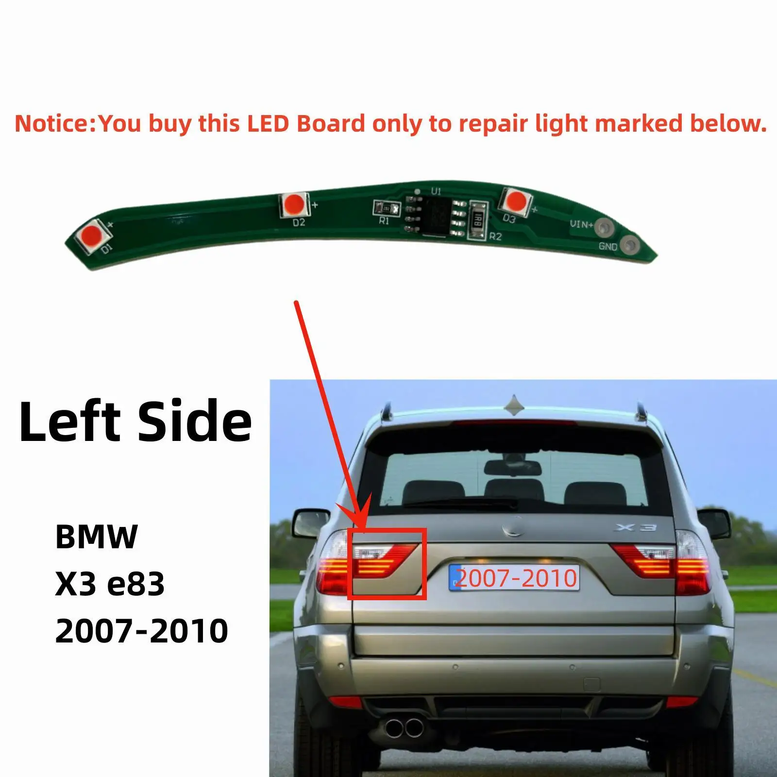 Tail Light Repair Chip Boards 7162209 7162210 for BMW X3 e83 X3 2007 2008 2009 2010 7162213 7162214 Inner Outer Rearlight Chips