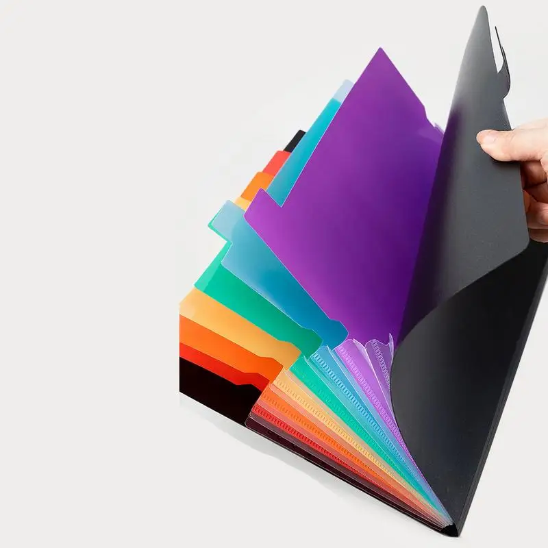 拡張可能な7ポケットコーダイオンファイルフォルダー、シンプルなコーディオンオーガナイザー、カラフルなラベル、防水、大きな紙、ドキュメントの受信