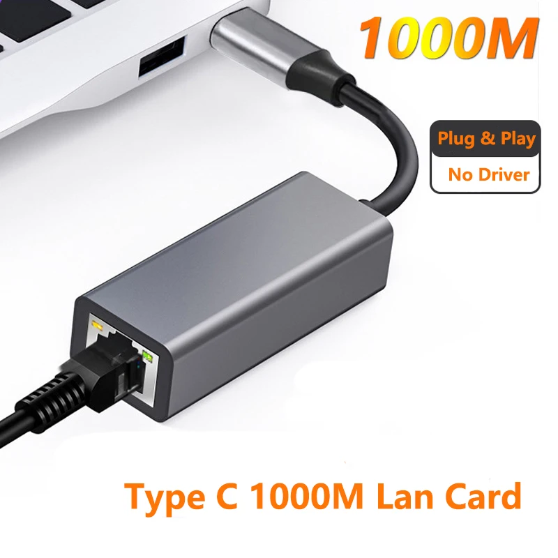 Type C USB  Gigabit Ethernet Adapter Cable 1000/100Mbps Type-C to RJ45 Lan for Xiaomi Mi Box Nintendo Switch Network Card Laptop