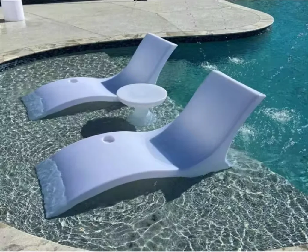 Pool Lounge Chairs Set of 2 Swimming Pool Sun loungers With Coaster Outdoor Furniture Sets