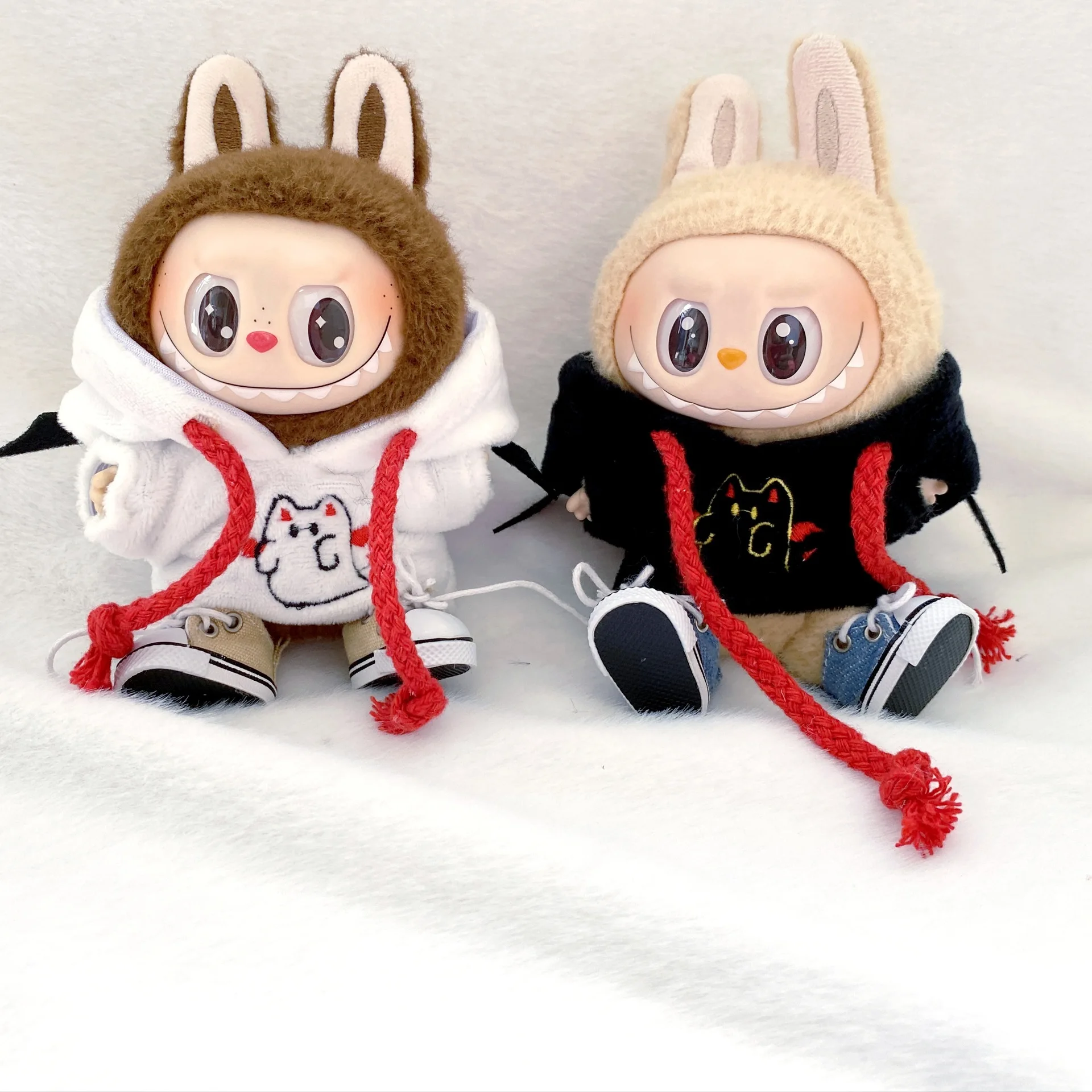 Labubu ตุ๊กตาเสื้อผ้า 17 ซม.ฮาโลวีน BAT & Little DEVIL Hoodie อุปกรณ์เสริม-สําหรับ Labubu I/II Idol ตุ๊กตานั่งปาร์ตี้