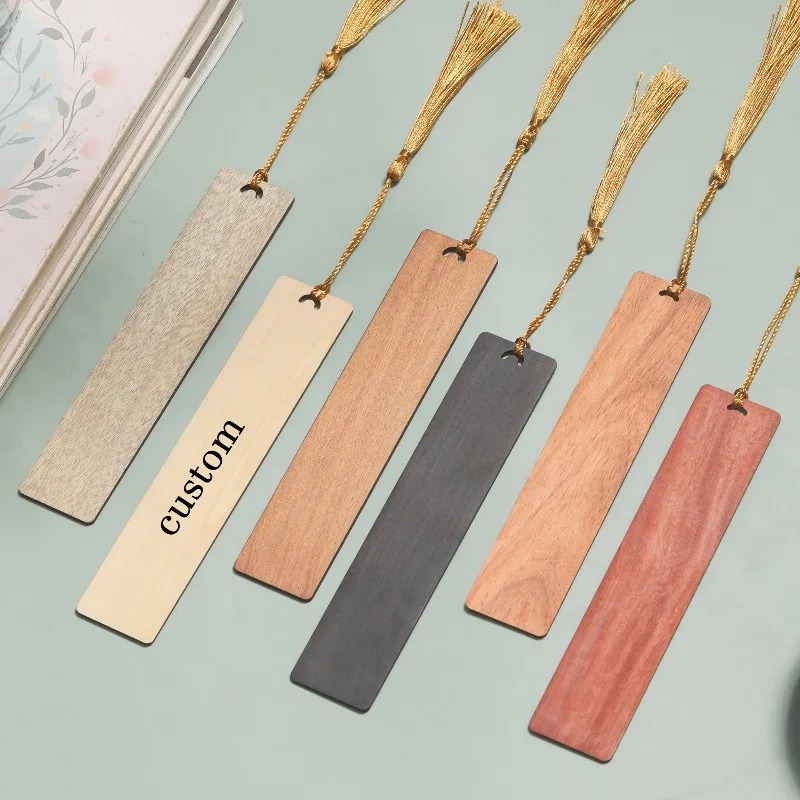 

Book Club Personalised Wooden Bookmarks with Tassels Gifts for Book Lovers Bookworms Book Jewelry Accessories School Supplies