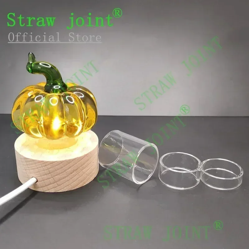 Outer Diameter OD25mm Clear Straight Glass Base Decorative Ornament 1pack