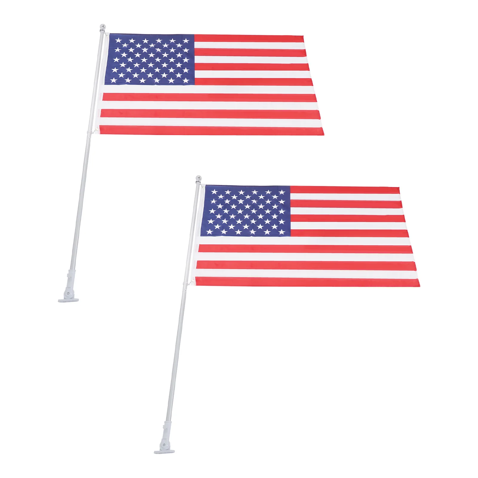 United States Flag, Flag, Garden Lawn Decor, 2PCS 6FT Kit With Pole, Bracket, 3x5ft Nylon Banner, Durable Standard Outdoor Display, Adjustable Angle