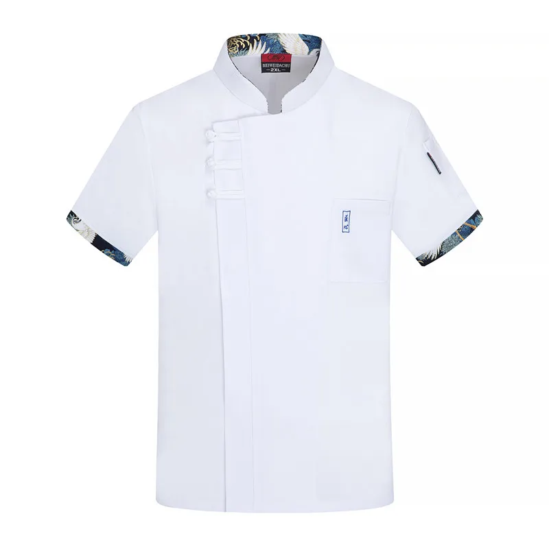 Short Sleeve Chef Uniform Jacket Men Women 3/4 Sleeve Catering Restaurant Hotel Kitchen Cook Coat Waiter Chef Shirt