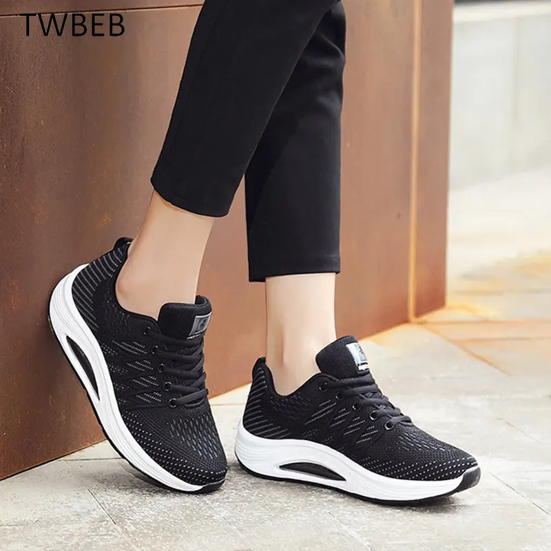 Sneaker Women's Platform Toning Wedge Light Weight Zapatillas Sports Shoes for Woman Breathable Slimming Fitness Swing Shoes