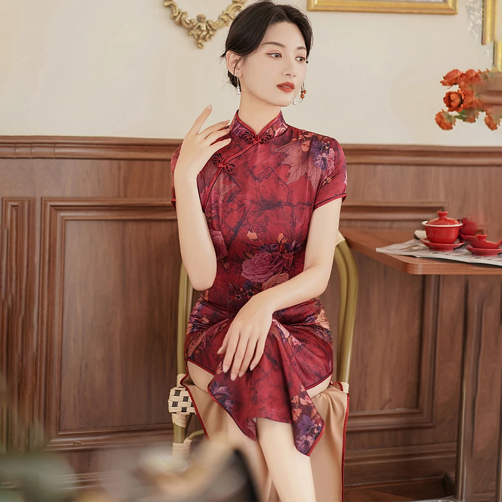 

Женское длинное платье Qipao, облегающее Мягкое красивое дышащее платье для свадьбы