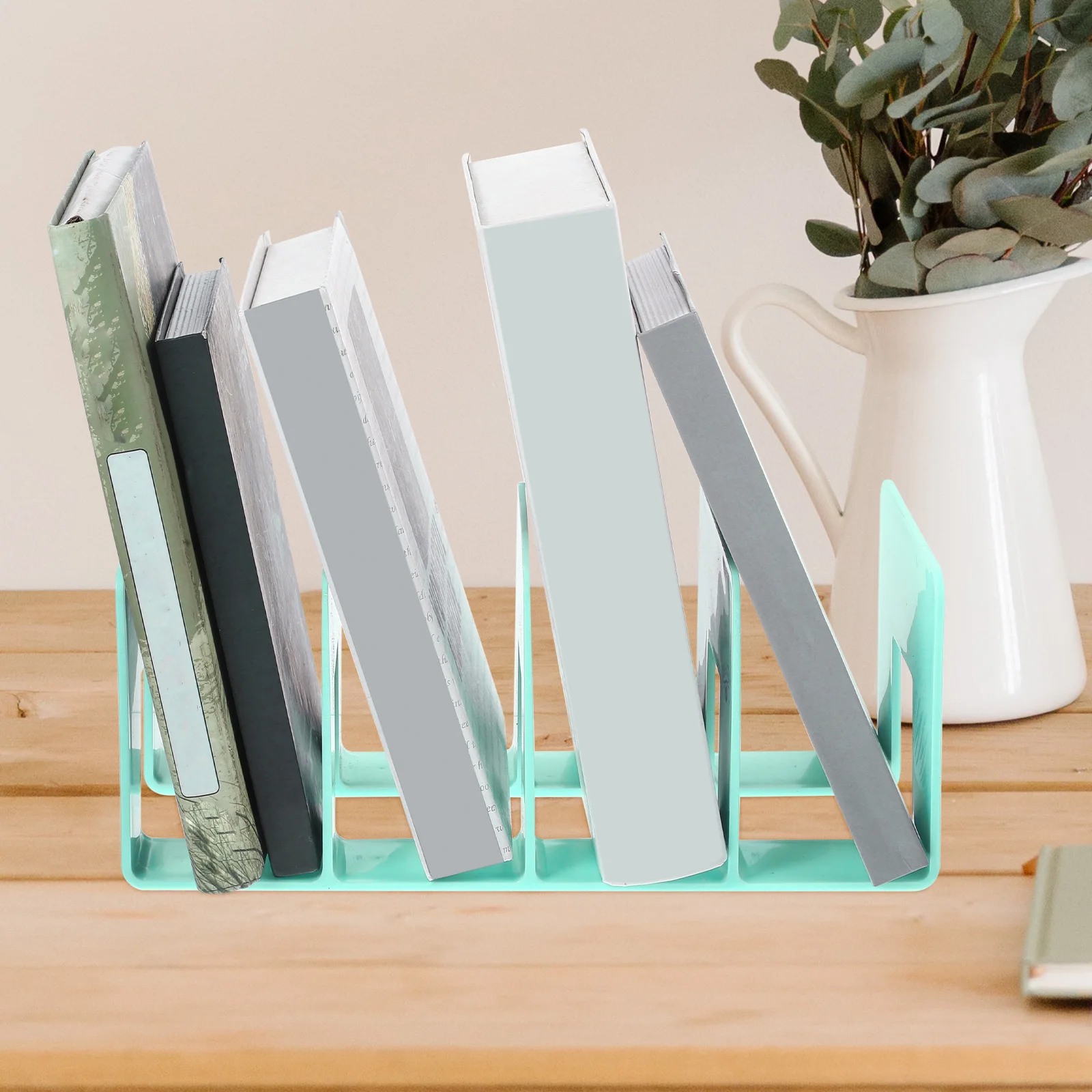 

File Storage Rack Office Organizer for Desk Bookshelf Bracket Upright Vertical Plastic Holders Student