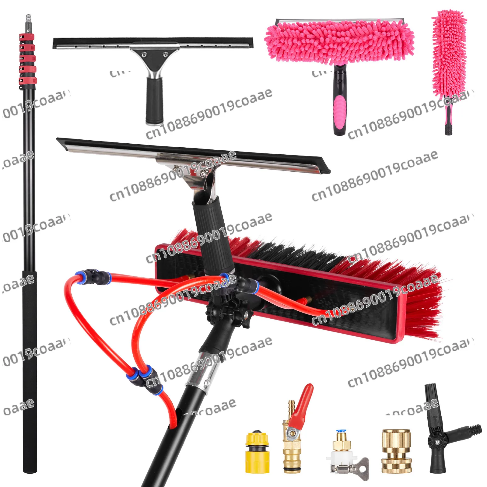 

30-футовый стержень для чистки окон, набор щеток для подачи воды, 9-метровый телескопический выдвижной инструмент для мытья солнечных панелей