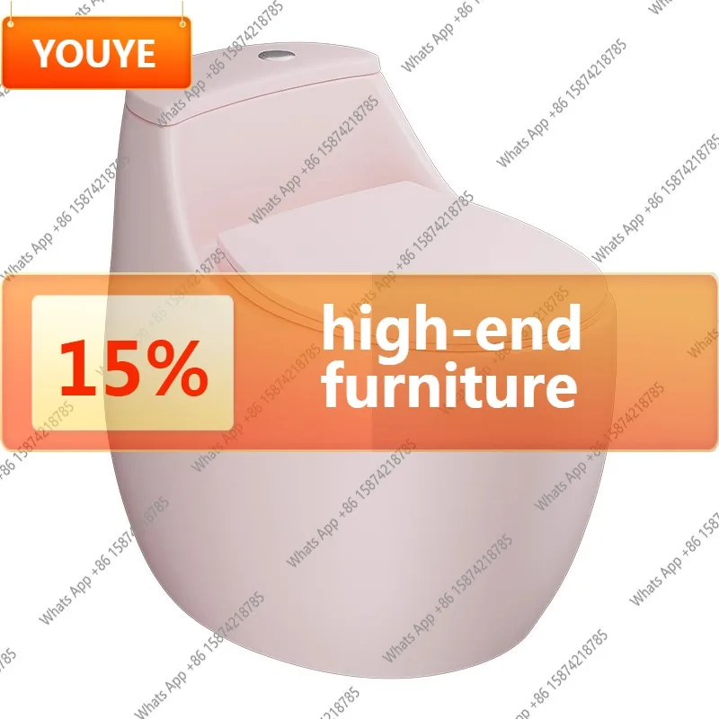 

A63 Розовый обычный туалет в форме яйца для маленькой квартиры, бытовой, ванной комнаты, бесшумный цветной унитаз большого диаметра