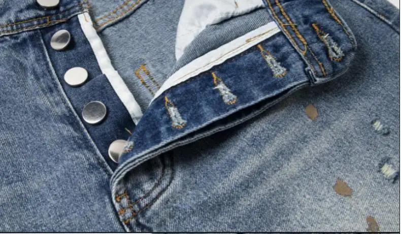 New Men Old Washed Eyes Ink Tag Denim Zipper Slim Fit Straight PANT Jeans Cotton Denim Pants Casual Jeans Size S M L XL #a11