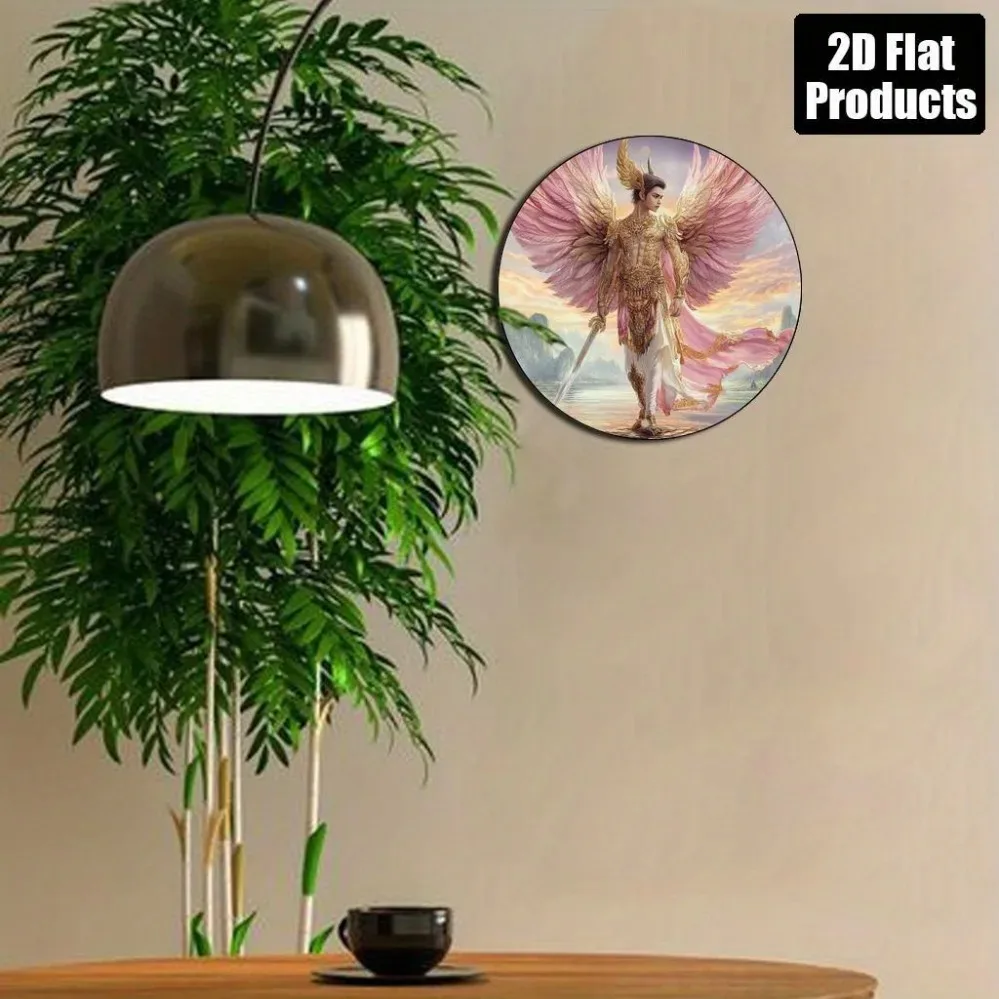 لافتة ألومنيوم بأجنحة كبيرة مقاس 8 × 8 بوصة من الملاك التايلاندي - فن ديكور ثنائي الأبعاد لغرفة المعيشة في المكتب المنزلي، هدية عيد الأب/الأم