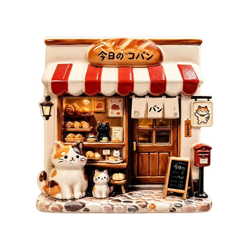 Schattig kattenthema koelkastmagneet simulatie cartoon patroon decoratieve koelkastmagneet hars 3D reliëf 3D koelkaststickers