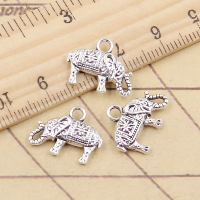 20pcs Charms Thai Elephant 13x17mm Tibetan Silver Color Pendants Antique Jewelry Making DIY Handmade Craft