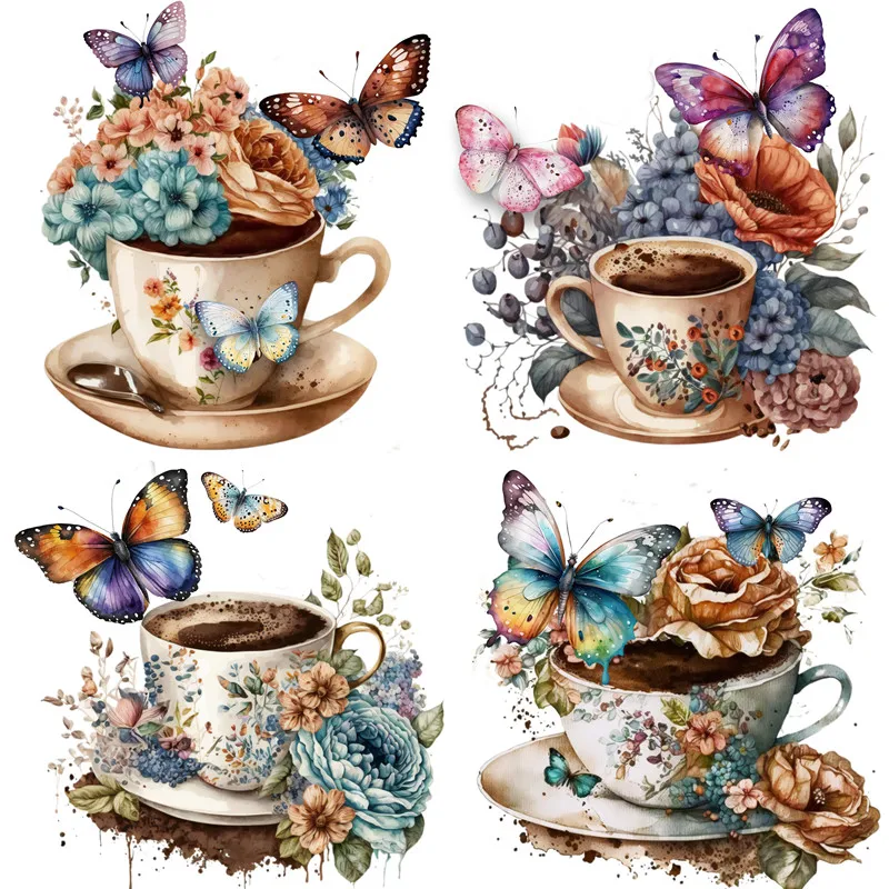 Coffee Butterfly Stickers Crafts And Scrapbooking stickers kids toys book Decorative sticker DIY Stationery