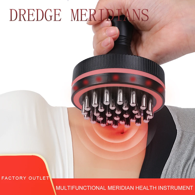 Eletric Guahsa Massager Meridian Massage Brush Lymphatic Drainage Machine Heating Microcurrent Body Back Massager Anti Cellulit