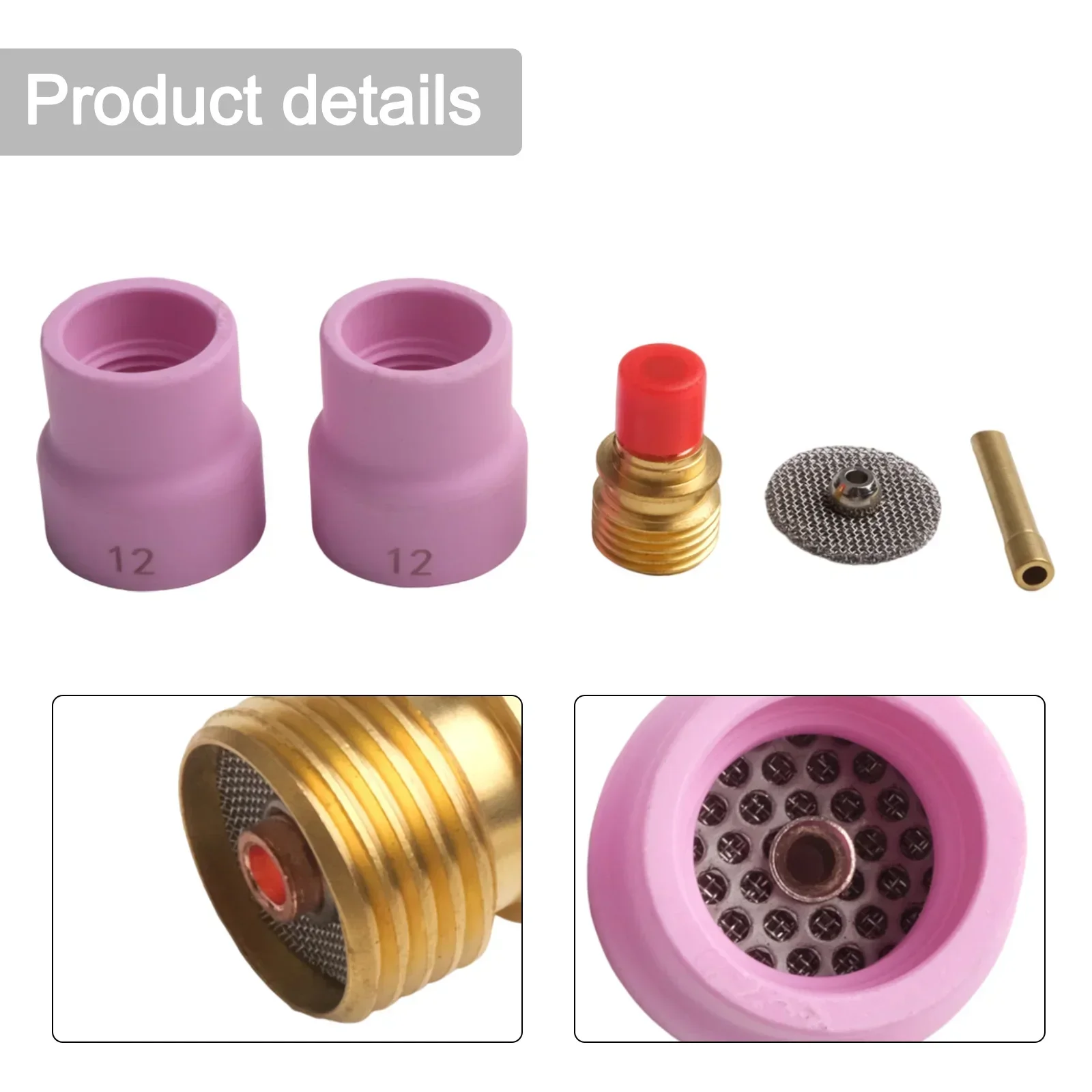 New Flared Ceramic Mug Ceramic Cup Complete & 25 Series Tig Torches Welding Accessories Ceramic Cup Complete Kit