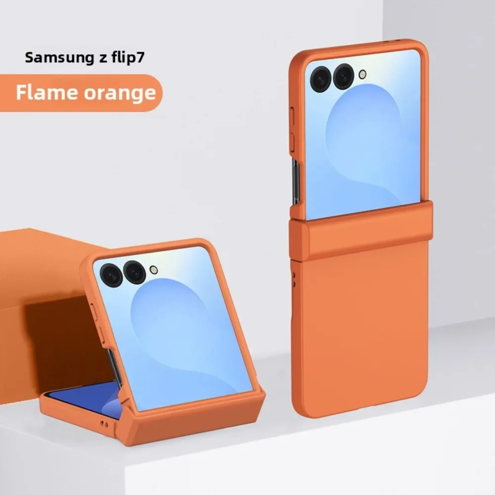 mit Scharnier-Schutzhülle für Samsung Z Flip 7 fe 6 5 4 3 Flip7 Flip6 Flip5 Cover, einfarbig, Hautgefühl