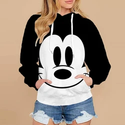 Disney Mickey Mouse Printed Hoodie Women's Hoodie Street Women's Fashion Sportswear Gothic Y2k Girls Drawstring Sportswear