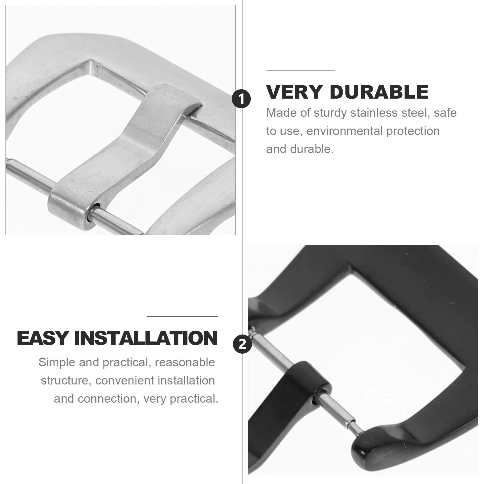 

2 Pcs Watch Band Buckles Straps Bands Stainless Steel Clasps Replacement Accessories