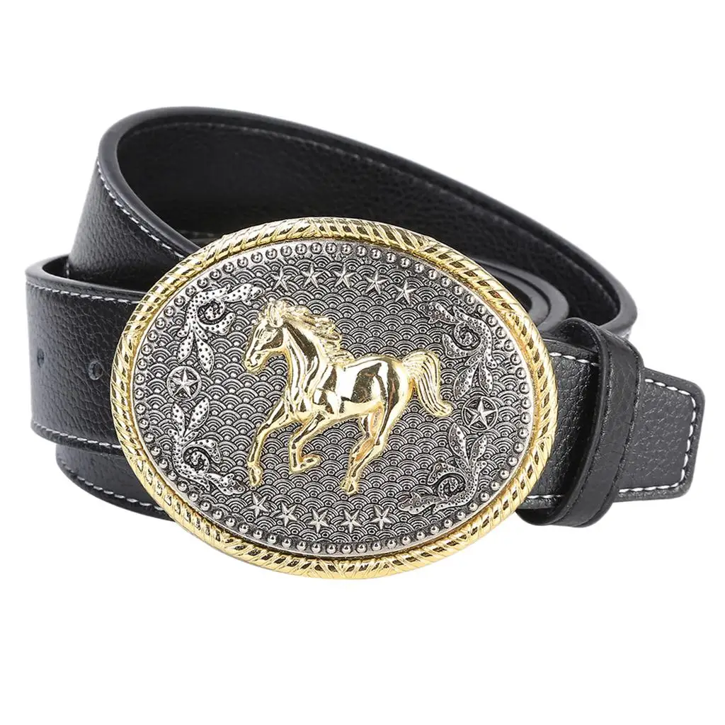 Western Rodeo Horse Belt Buckle Engraved Celt Pattern Cowboy Buckles for Men and Women