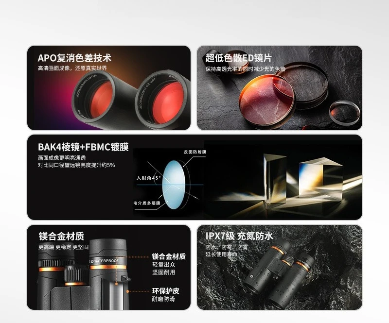 10X42 binoculars high power definition professional grade APO double ED mirror