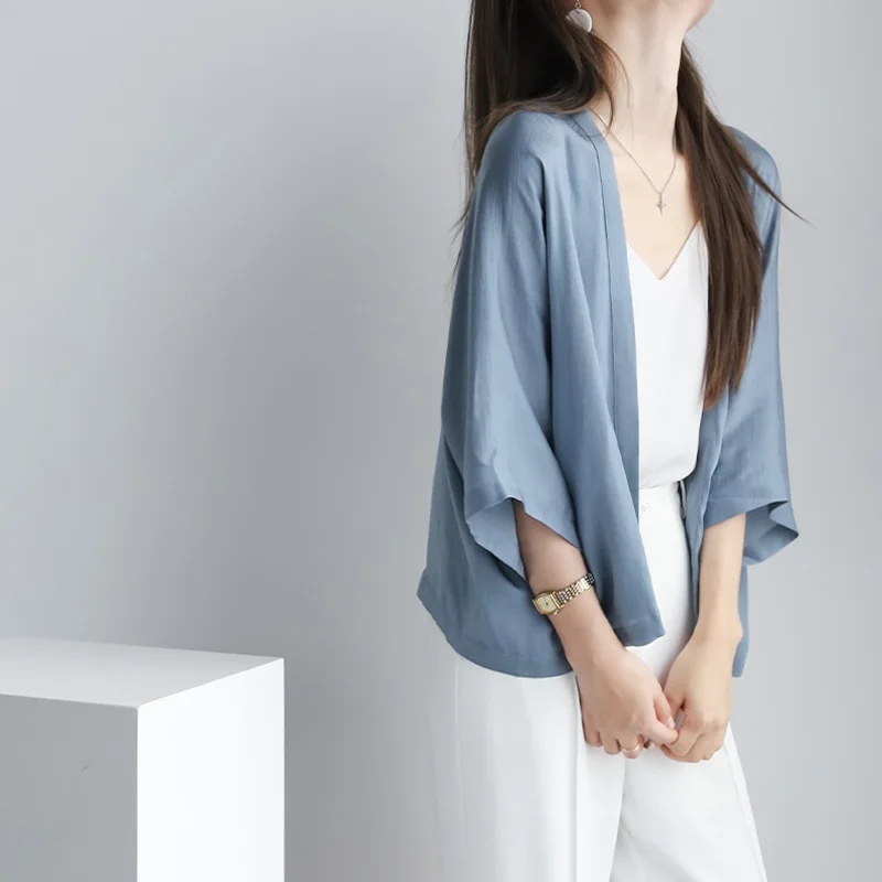 

Sun Protection Women's Light Weight Half Length Shawl Cardigan Summer Outerwear for Strap Dresses Fairy like Chiffon Top