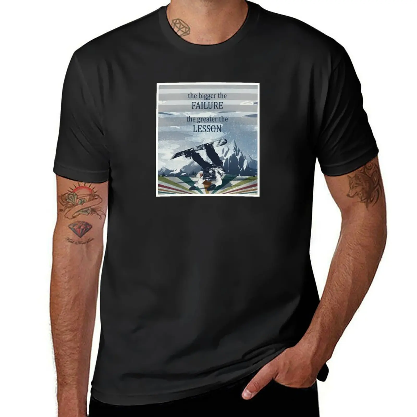 snowboarding fail T-shirt anime Short sleeve tee animal prinfor boys blacks men workout shirt