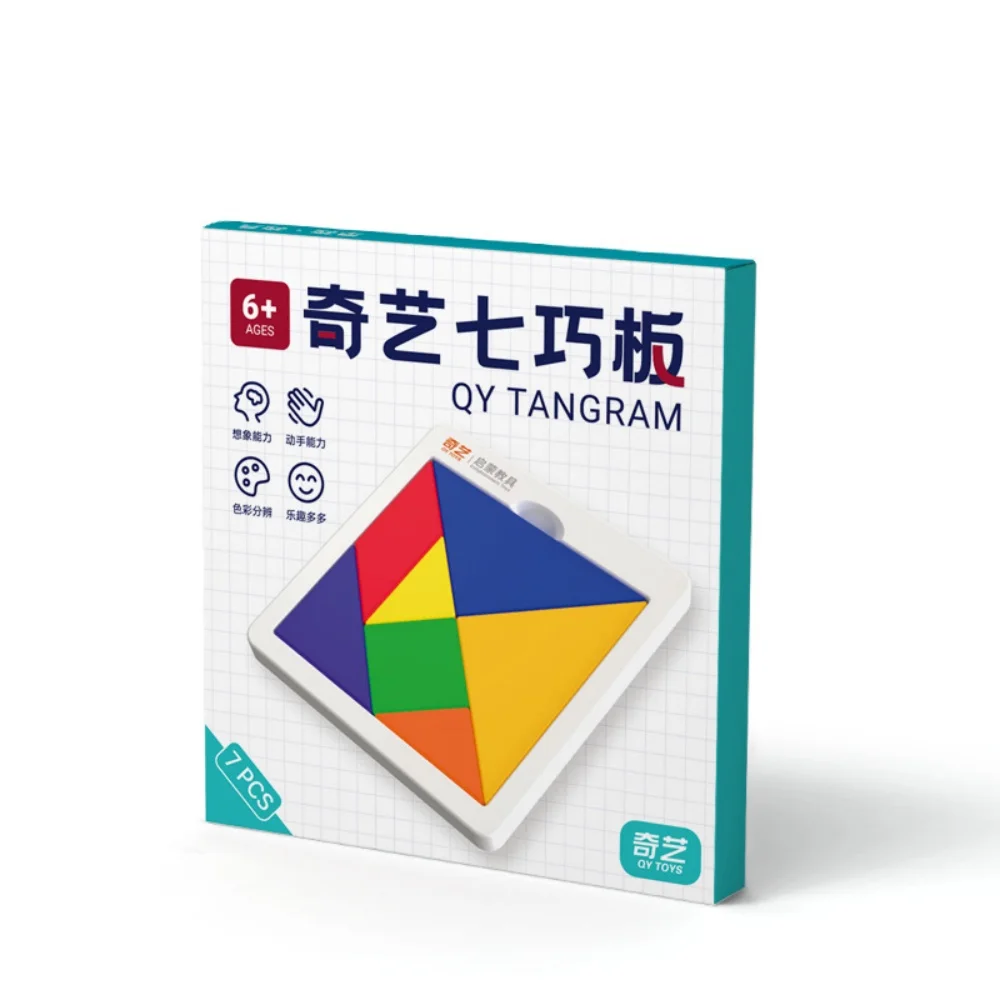 Пластиковый красочный пазл Qiyi Tangram, Мультяшные животные, трафик, танграмма, пластиковая игрушка-пазл, развивающая игрушка, подарок для детей