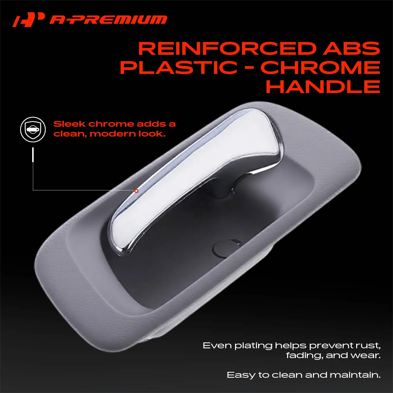 A-Premium Rear Driver Side Chrome & Gray Interior Door Handle for Honda Accord 1998-2002