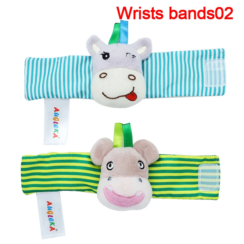 Infant Baby Kids Socks Rattle Toys Animals Wrist Rattle And Socks 0~24 Months