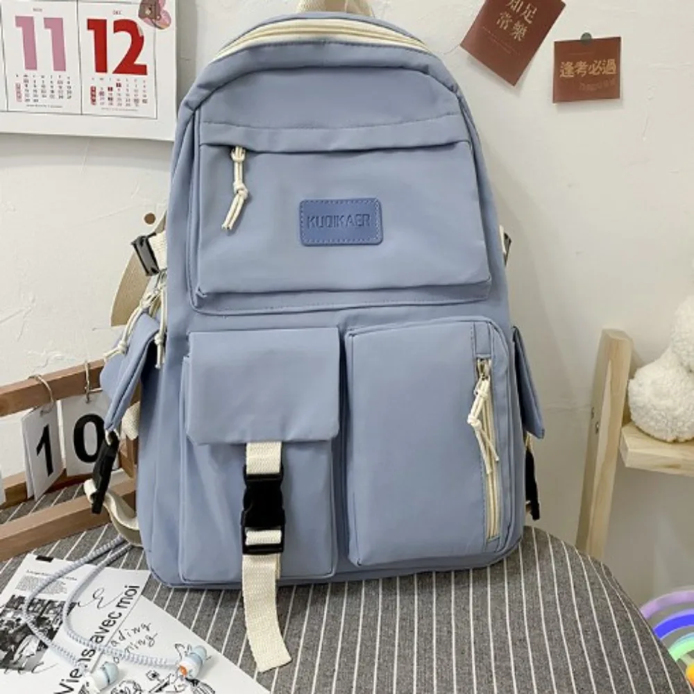 Canvas Canvas Black Backpack Large Capacity Fashion Style Student School Bag Canvas Student Zipper Backpack Student