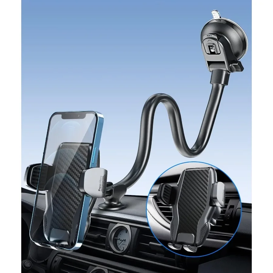 

Автомобильный держатель для телефона с дизайном «гусиная шея» для приборной панели и основанием на присоске для лобового стекла со стабилизатором против сотрясений U