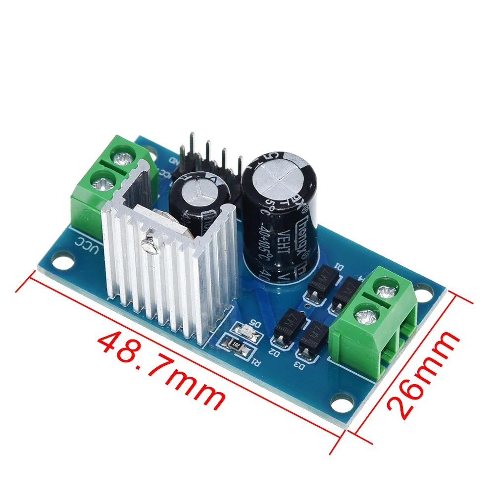 TZT AC / DC 12V 1.5A Voltage Regulator Filter Rectifier Module L7812 Step-Down Power Supply Module