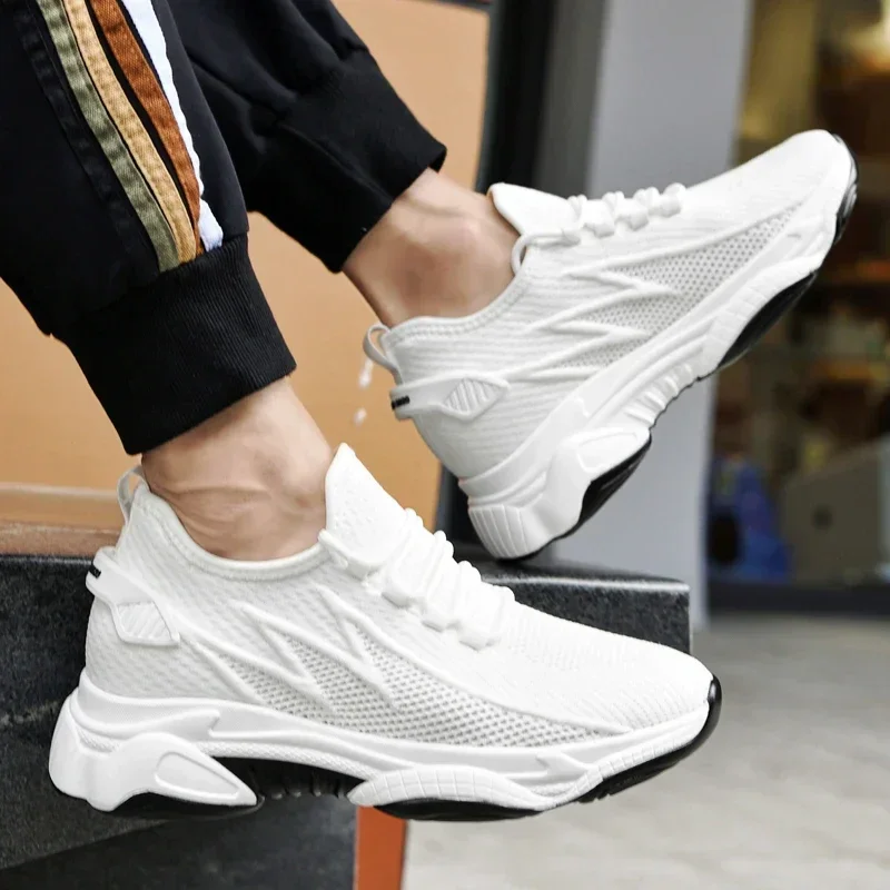 Men sneakers casual heightening shoes 8cm height increase shoes for men summer breathable 6cm elevator shoes 10cm insole taller