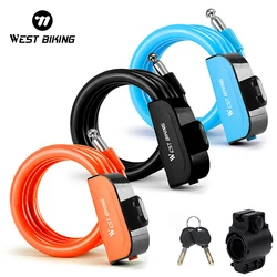 WEST BIKING Bike Lock Anti Theft Security Bicycle Accessories Cable Lock MTB Road Bike Multicolor Cycling Portable Wire Lock