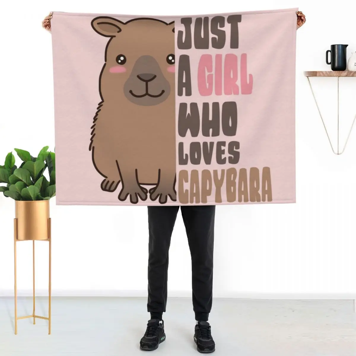 

Just A Girl Who Loves Capybara Throw Blanket Soft Home Decor Blanket for Couch Bedroom