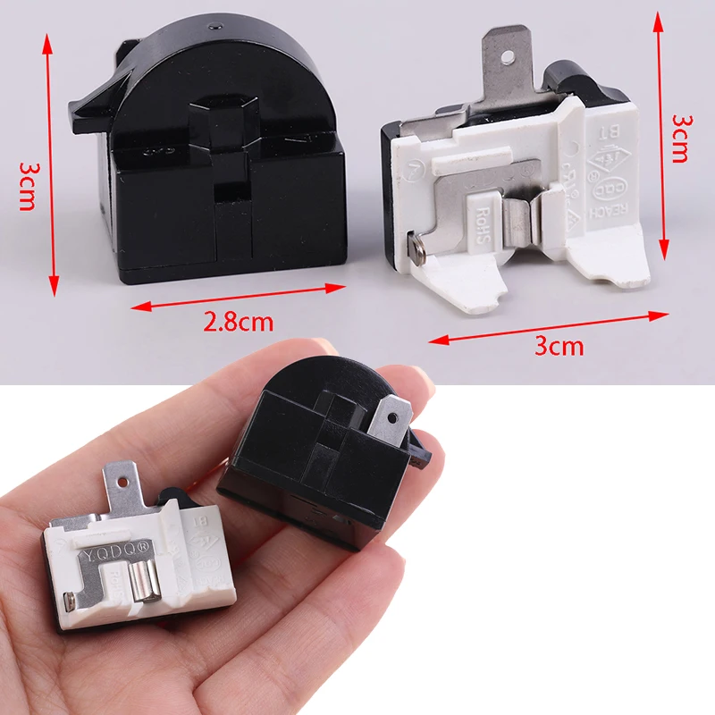 2PCS QP2-4.7 PTC Starter Relay 1 Pin Refrigerator Starter Relay And 6750C-0005P Refrigerator Overload Protector