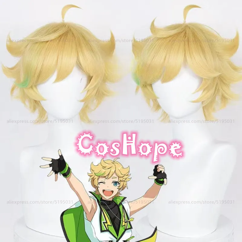 Harukawa Sora Cosplay Wig 30cm Short Golden Wig Cosplay Anime Cosplay Wigs Heat Resistant Synthetic Wig 