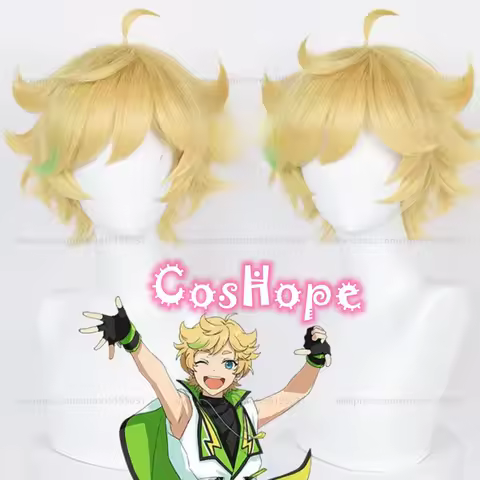 Harukawa Sora Cosplay Wig 30cm Short Golden Wig Cosplay Anime Cosplay Wigs Heat Resistant Synthetic Wig