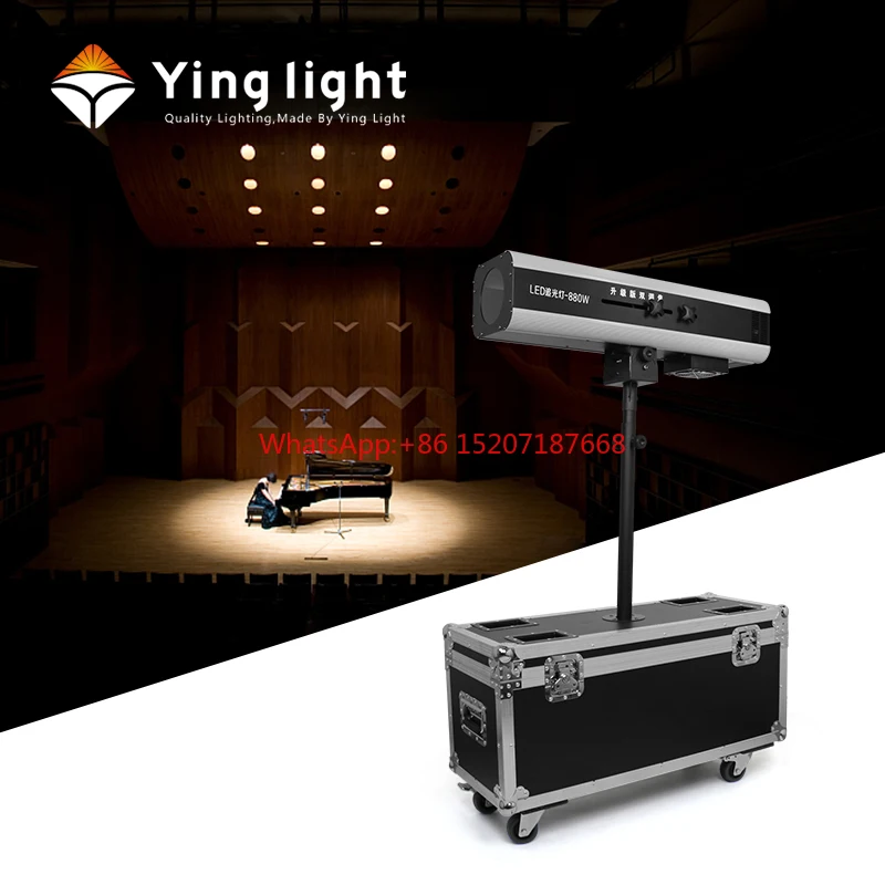 Professional 330W & 660W Double Focusing LED Follow Spot Light with Flight Case DMX512 Control for Wedding Beam Lighting