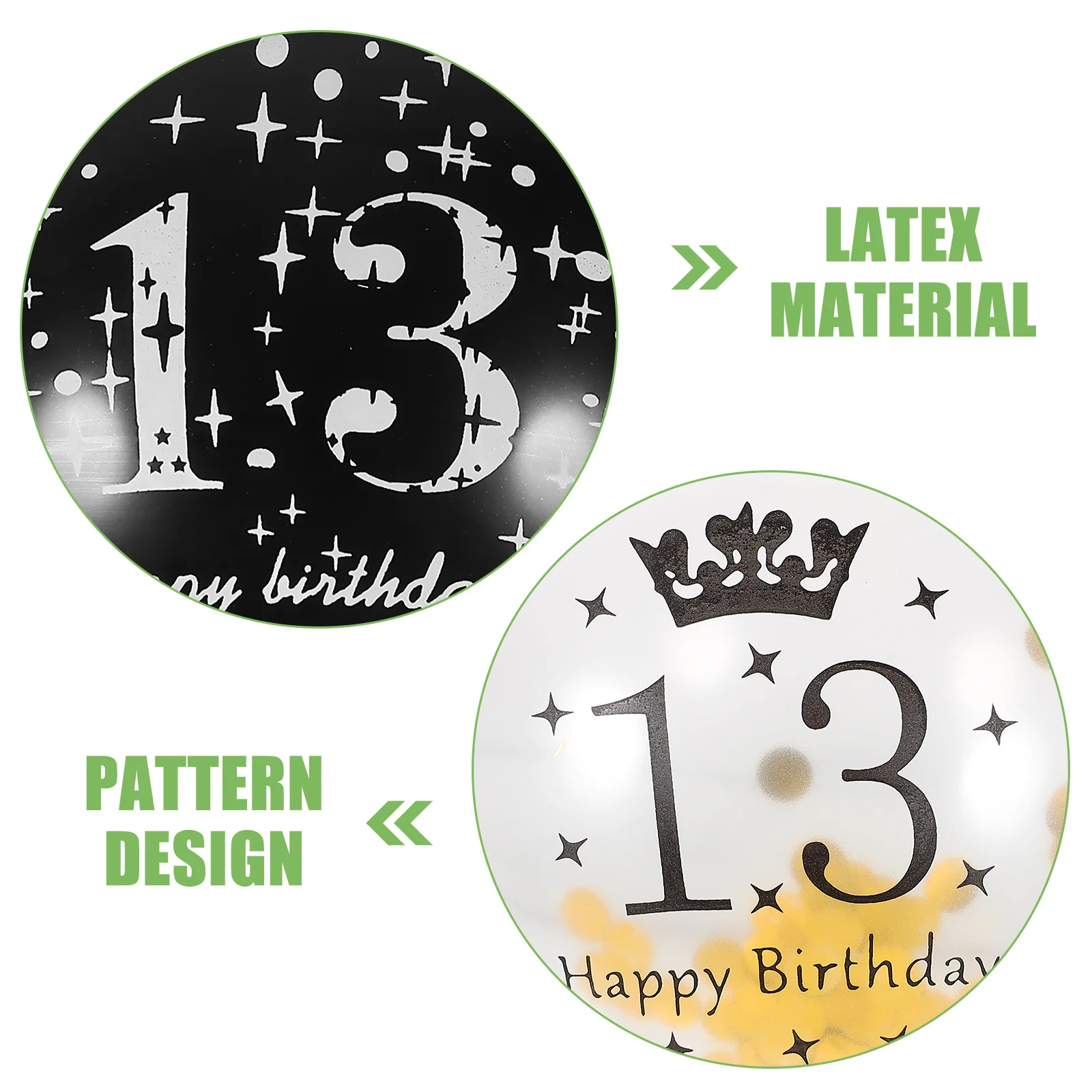 

12Pcs 13th Birthday Party Balloon Kit Safe Durable Latex Decoration DIY Photo Props 13th Birthday Balloons Latex Balloon