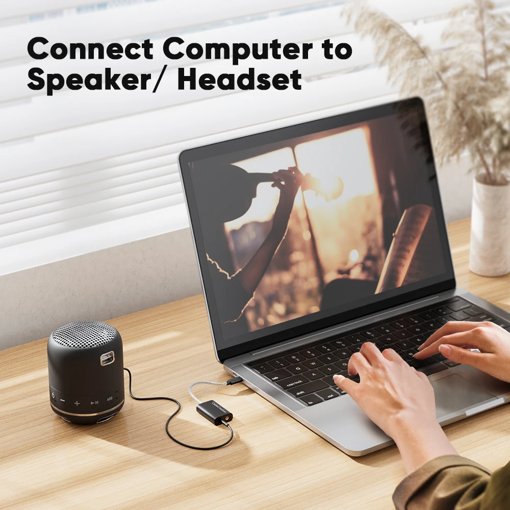 CableCreation نوع C بطاقة الصوت الخارجية ستيريو USB C إلى 3.5 مللي متر ميكروفون محول الصوت جاك ل ماك بوك برو باد S20 S21Ultra