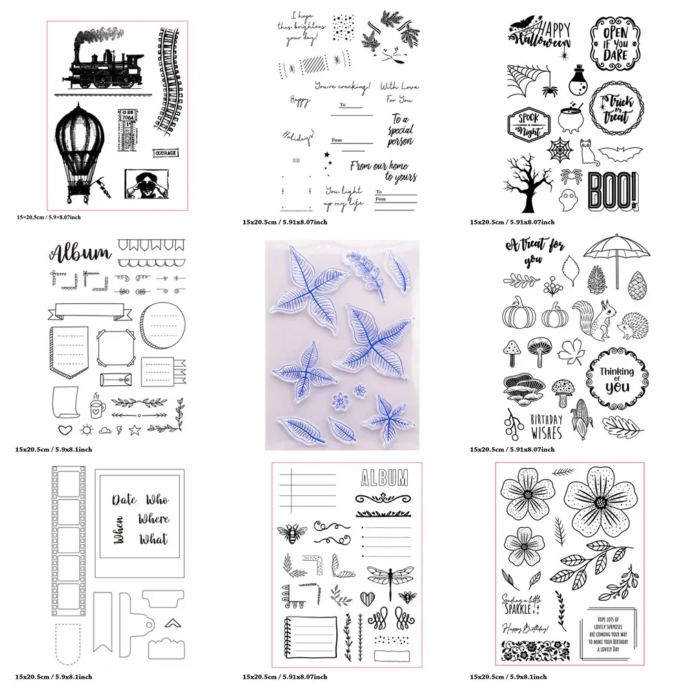 

Christmas Clear Stamps Silicone Transparent Stamps for Card Making Decoration and DIY Scrapbooking