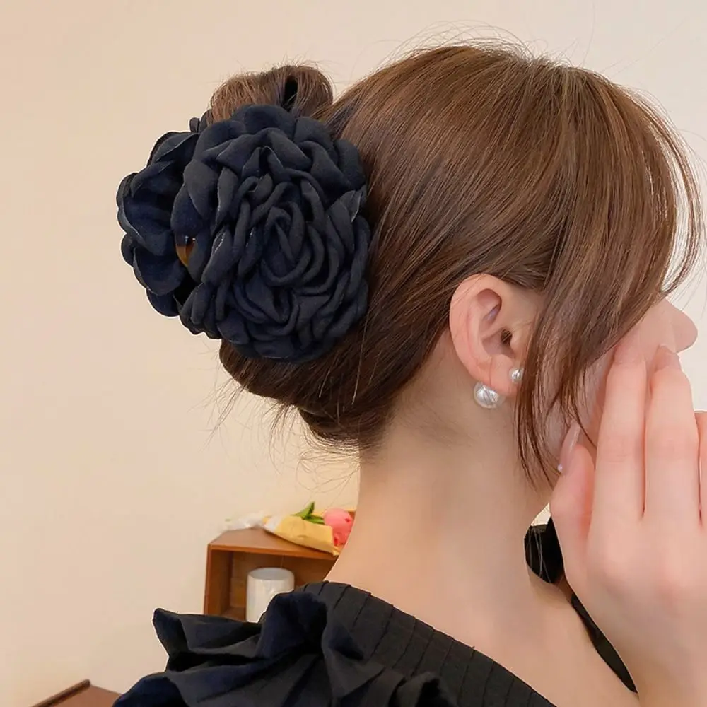 Japanese Cloth Flower Hair Claw Hair Ornament Headdress Large Hair Claw Hair Accessories Flower Hair Crab Clip Daily