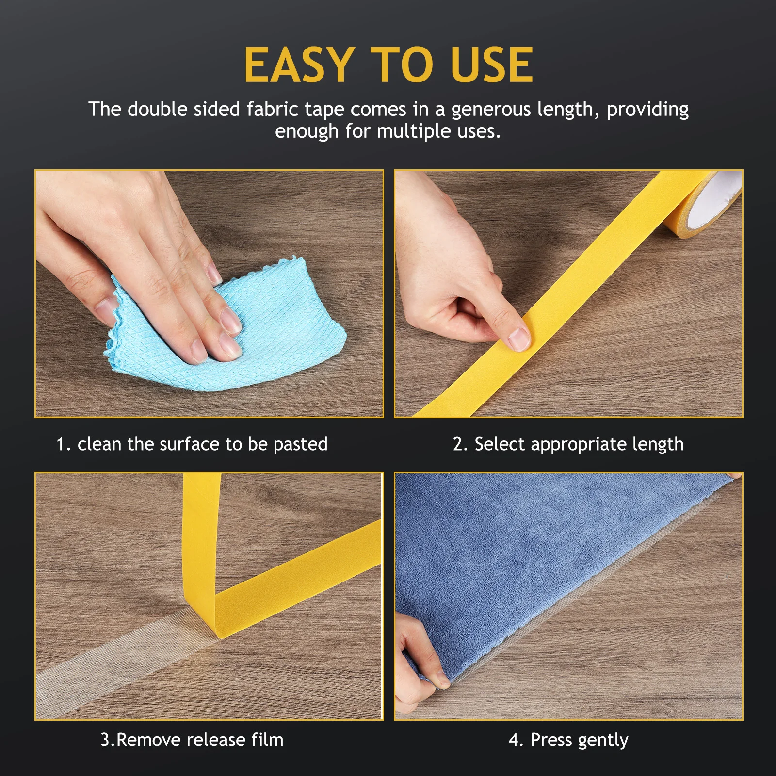 Grid Double Sided Tape Heavy Duty Fabric Adhesive Strong Fixation Easy Use Curtains Repairs 1 Roll