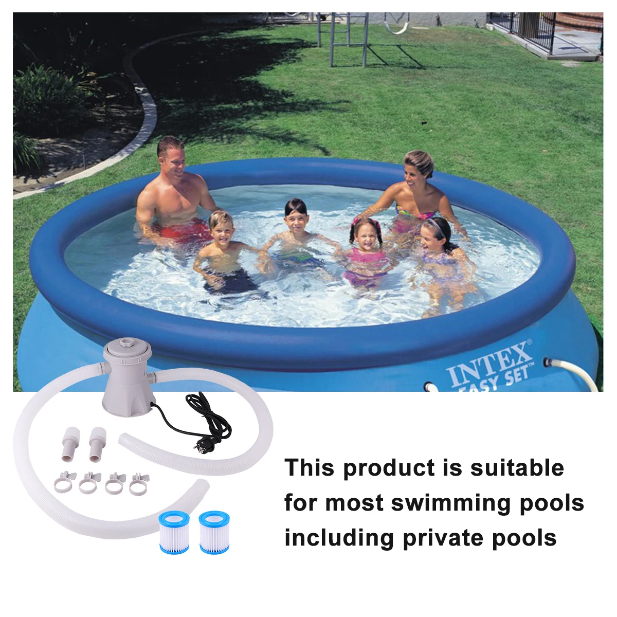 

1pc 300W Above Ground Pool Filter Pump HS-630 Durable Easy Install for Most Swimming Pools Electric Filter Pump Pool Equipment